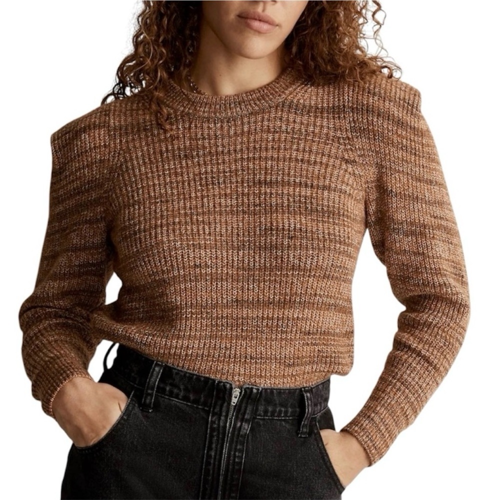 Madewell Spacedye Shoulder Tuck Prentiss Sweater NI130 Autumn Brown Size medium